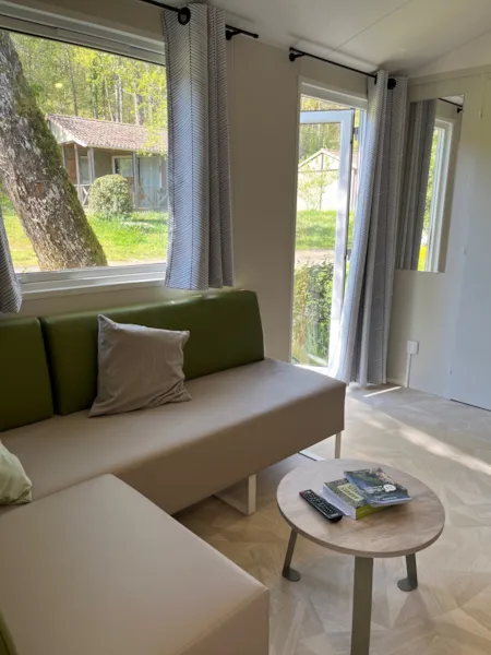 Accommodation - Cottage Bahia (4 Pers) 2 Bedrooms-Tv-Air-Conditioning-Dishwasher-Covered Terrace With Bench Seat - Camping La Peyrugue Accommodation - Cottage Bahia (4 Pers) 2 Bedrooms-Tv-Air-Conditioning-Dishwasher-Covered Terrace With Bench Seat - Camping La Peyrugue