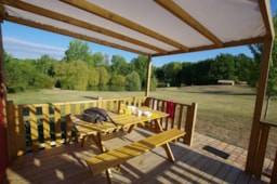 Location - Cabane Du Lac 36M2 / 2 Chambres-Terrasse Couverte-Solarium+Climatisation - CAMPING LES VALADES