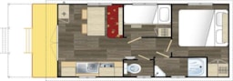 Location - Roulotte 2 Chambres - Camping la Linotte