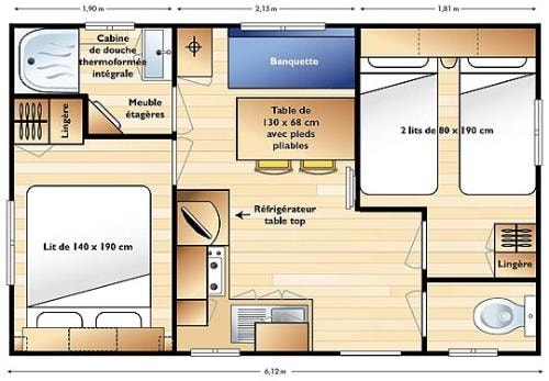 Mobilhome Super Venus, Wc, Douche, 2 Chambres, Terrasse Couverte 4 Pers.