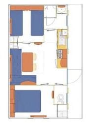 Mobilhome Ohara 4/6 Pers, Wc, Douche, 2 Chambres, Terrasse Couverte 6 Pers.