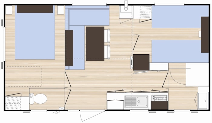Mobilhome O'hara Grand Confort 4 Pers, Wc,Douche,2Chambres,Terrasse Couverte