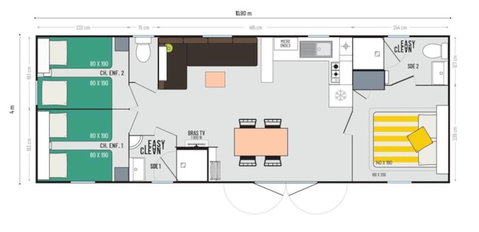 Mobile-Home Premium 3 Bedrooms 2 Bathrooms