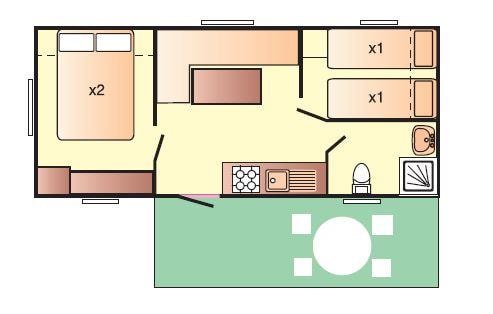 Maxicaravan Romantica (6.6M X 3M) Con Aria Condizionata