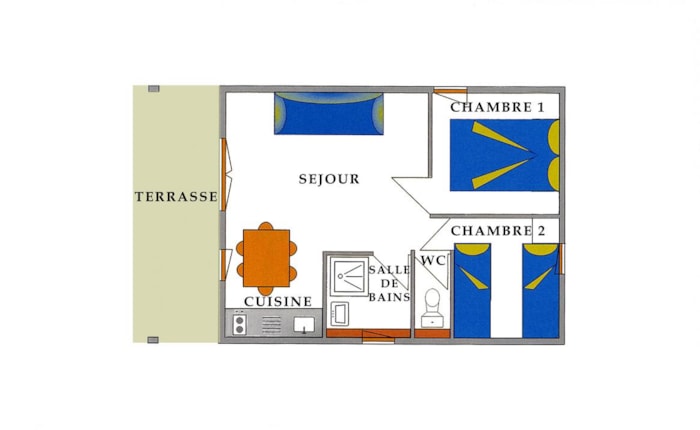 Chalet 35 M² 2 Chambres + Terrasse Couverte