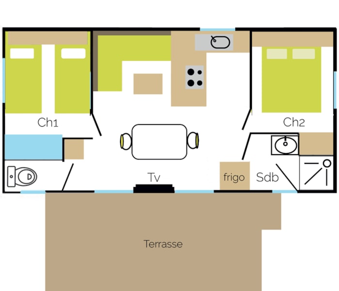 Mobilhome 2 Chambres (Flores)