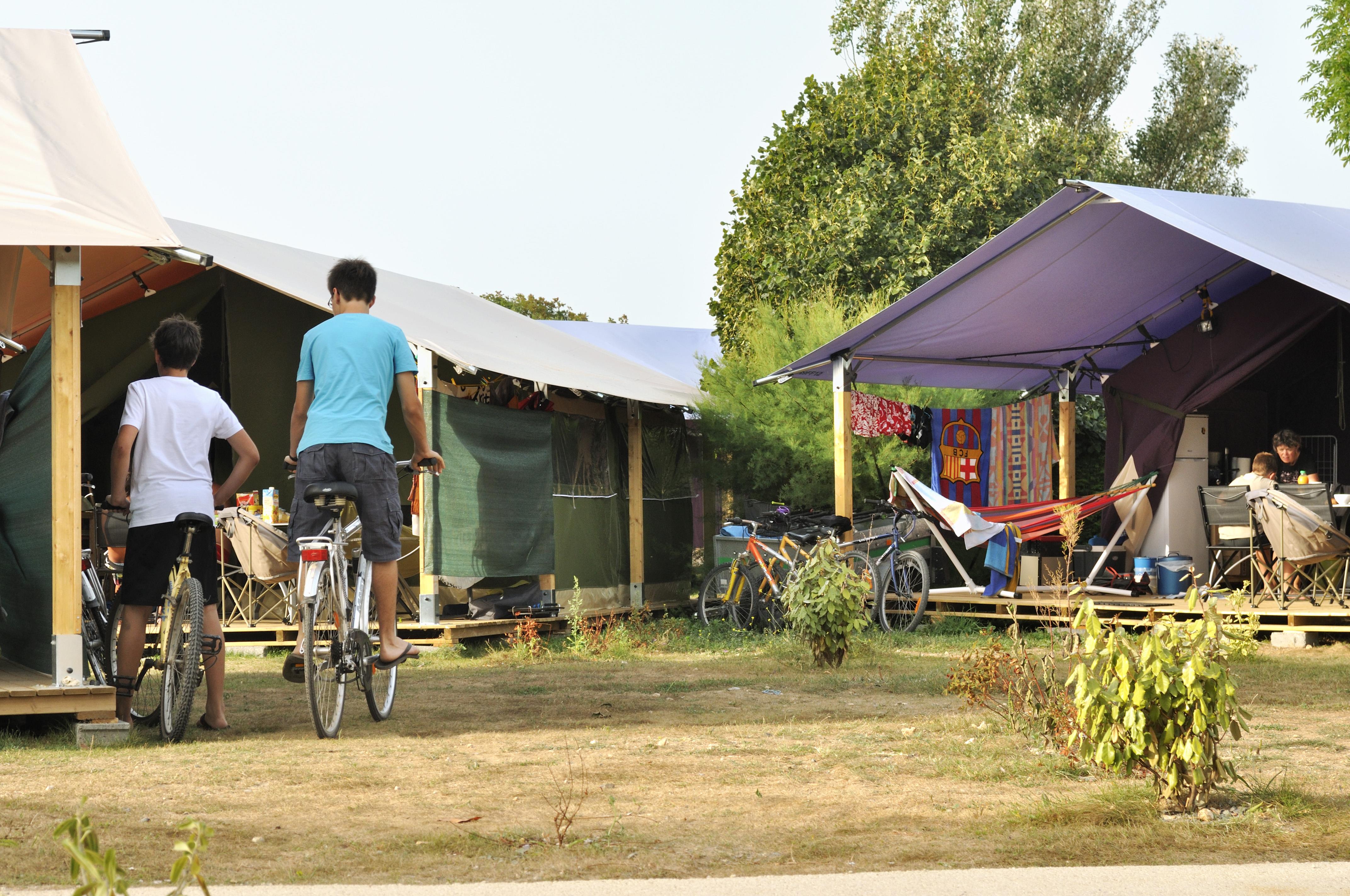 Accommodation - Freeflower Eco 37M² (2 Bedrooms) With Sheltered Terrace 13M² - Without Private Facilities - Flower Camping Les Ilates Accommodation - Freeflower Eco 37M² (2 Bedrooms) With Sheltered Terrace 13M² - Without Private Facilities - Flower Camping Les Ilates