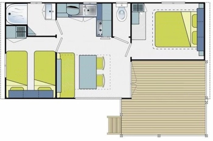 Mobilhome Loggia 2 Chambres Pour Max 4 Pers.