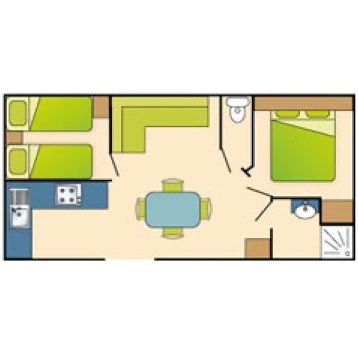Location De Mobil-Home Grand Confort-2 Pour Max 5 Pers.