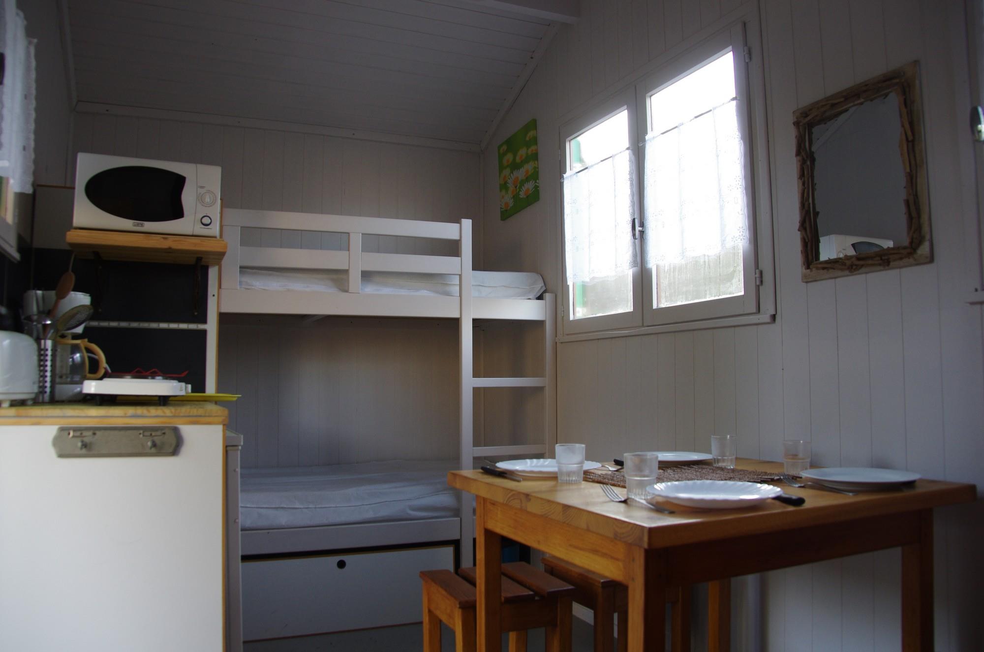 Accommodation - Cabanon Standard Vert 10M² + Terrace 3M² - Without Toilet Block - Flower Camping La Rochelambert