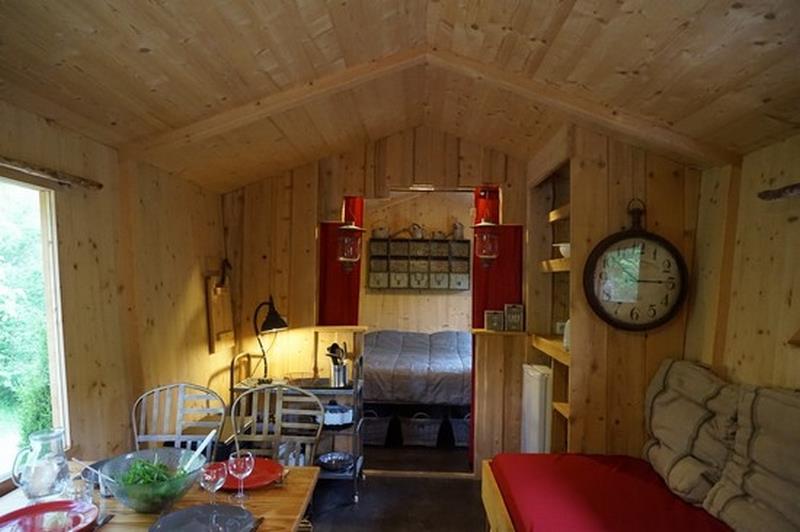 Accommodation - Wooden Hut Trappeur Confort 17 M² - 1 Bedroom - Terrace 30M² - With Bathroom - Flower Camping La Rochelambert