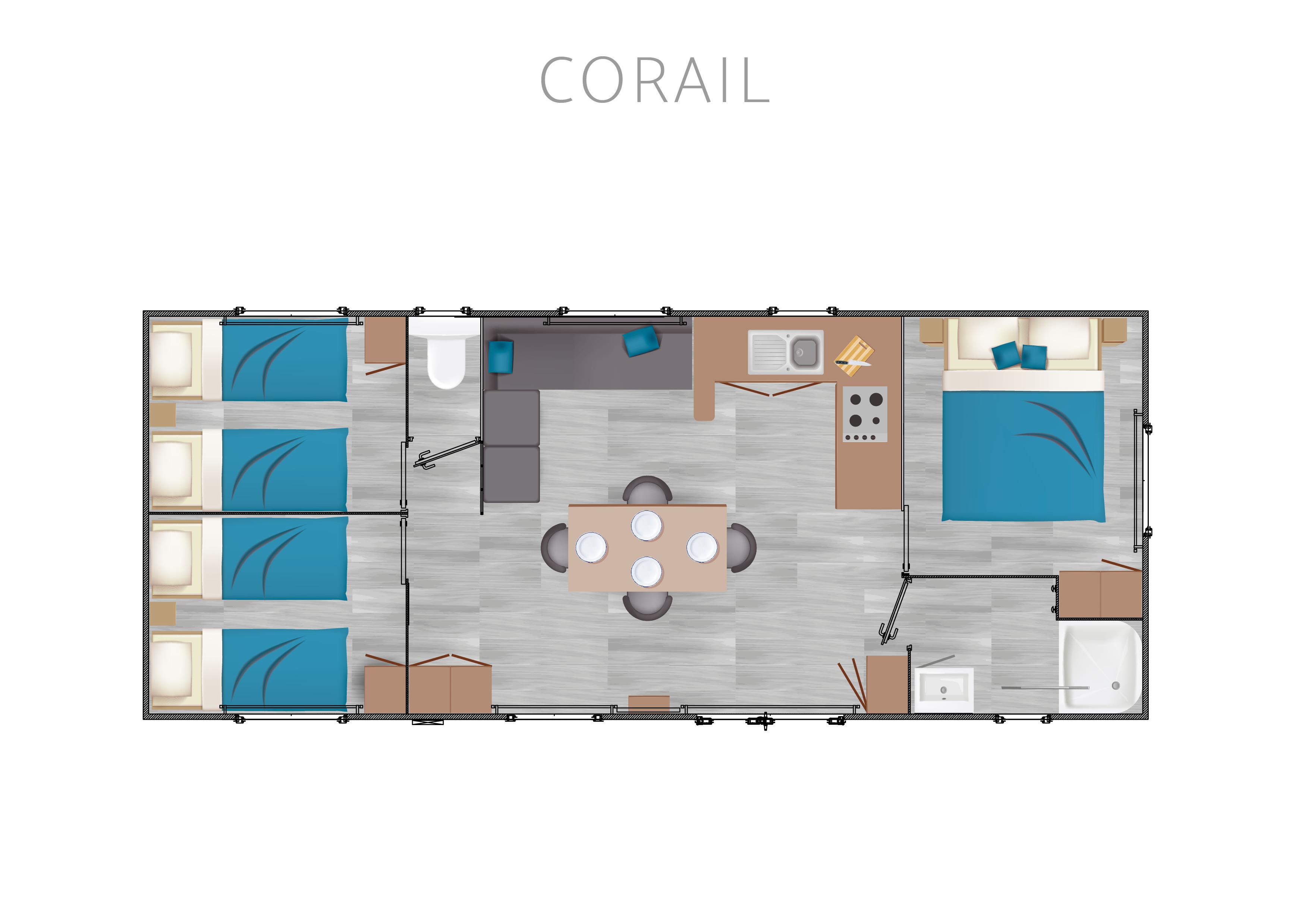 Location - Premium Corail - 36M² - 3 Chambres - Camping LE CABELLOU PLAGE*****