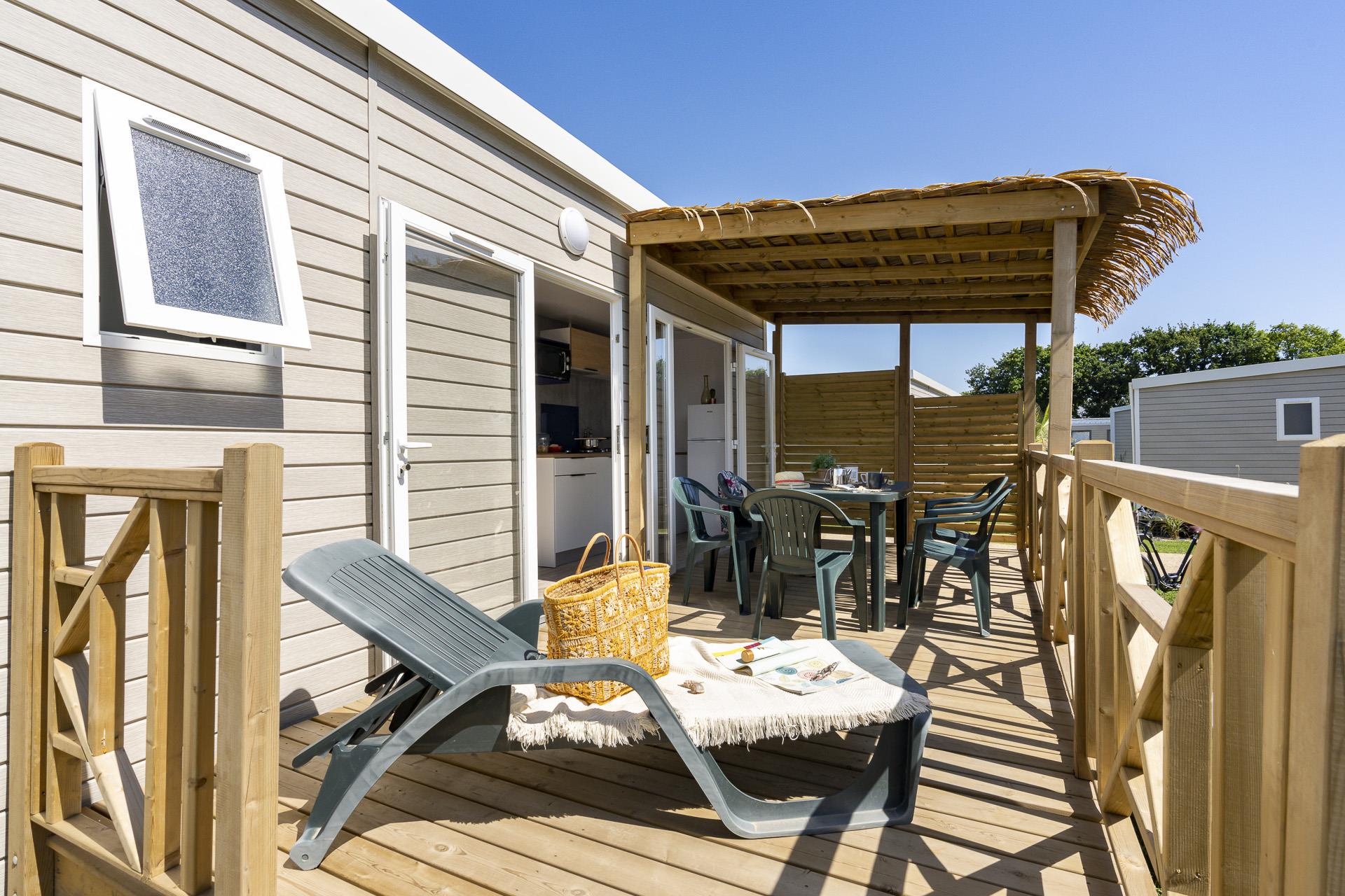 Location - Évasion Belle-Étoile - 32M² - 3 Chambres - Camping LE CABELLOU PLAGE*****