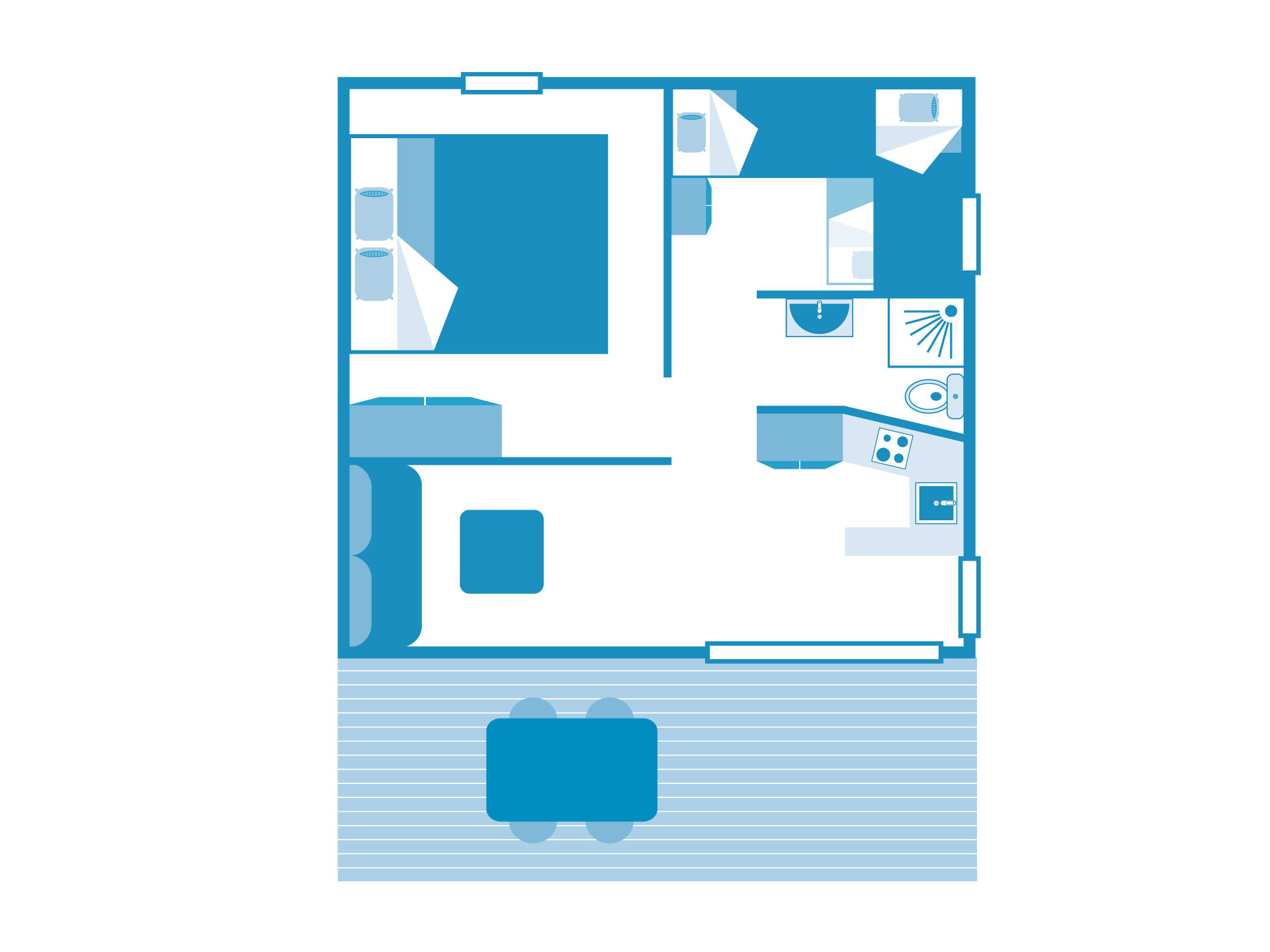 Location - Tente Sahari 2 Chambres - Camping Sandaya Le Kerou