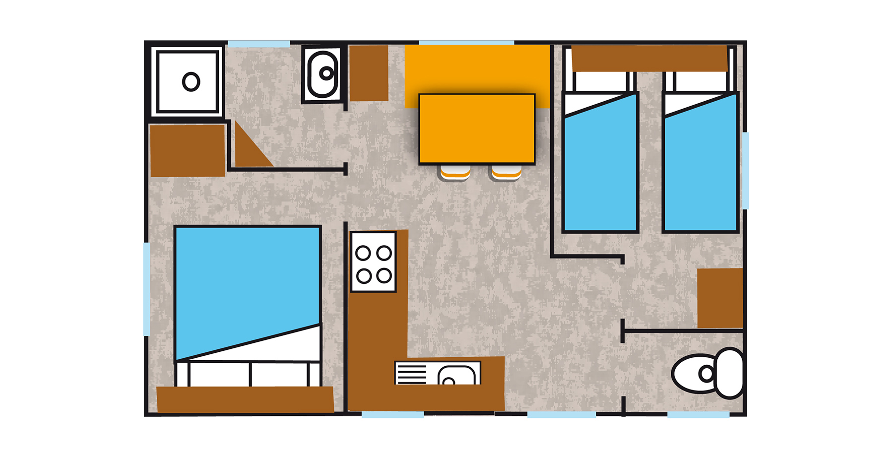Alojamiento - Mobilhome Cosy Venus - 2 Habitaciones - 22.90M² - - Camping les Fontaines
