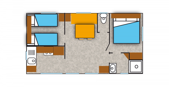 Alloggio - Casa Mobile Cosy Riviera - 2 Camere - 27.50M² - - Camping les Fontaines