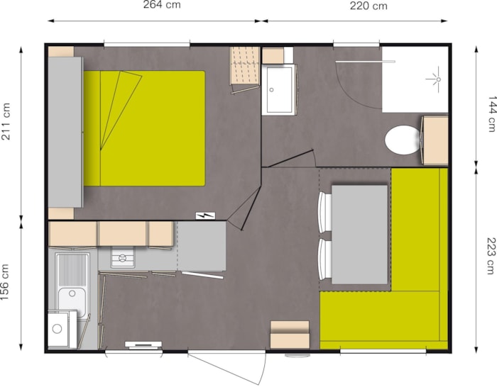 Chalet Duo 1 Camera 18M² Terrazza Coperta