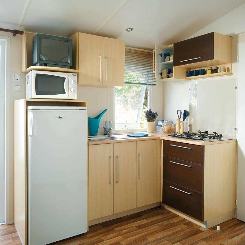 Accommodation - Chalet Bien-Etre 3 Bedrooms 29,7M² With Half-Covered Wooden Terrace - Camping Au Pigeonnier