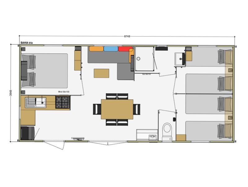 Accommodation - Chalet Premium 3 Bedrooms,6 Pers, 33M2 - Camping Au Pigeonnier