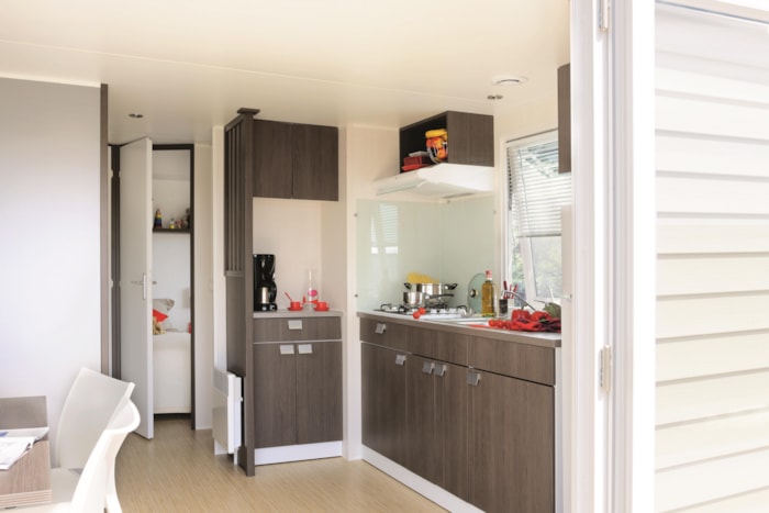 2-Bedroom Mobile Home 4-Person, Double Slope Roof, 23 M², Ground-Level Terrace