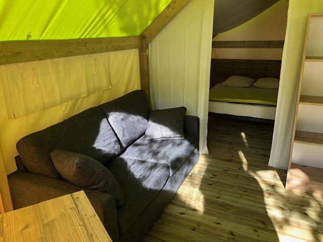 Location - Tente Ecolodge - 4 À 5 Pers - 2 Chambres - Camping du Petit Pont