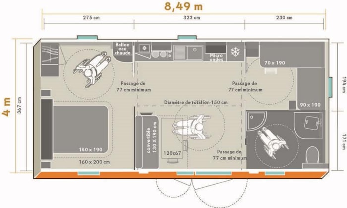 Mobile Home - 2 Chambres - 1 Salle De Bain + Climatisation - Pmr