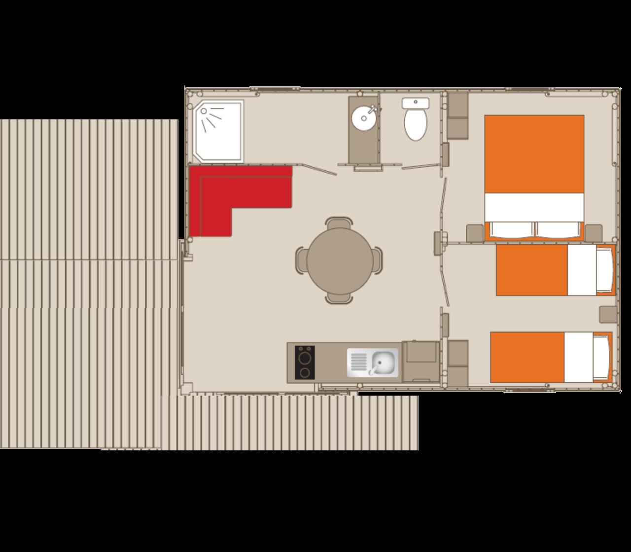 Location - Cabane Lodge Bali 2Ch - Camping Moulin de Chaules