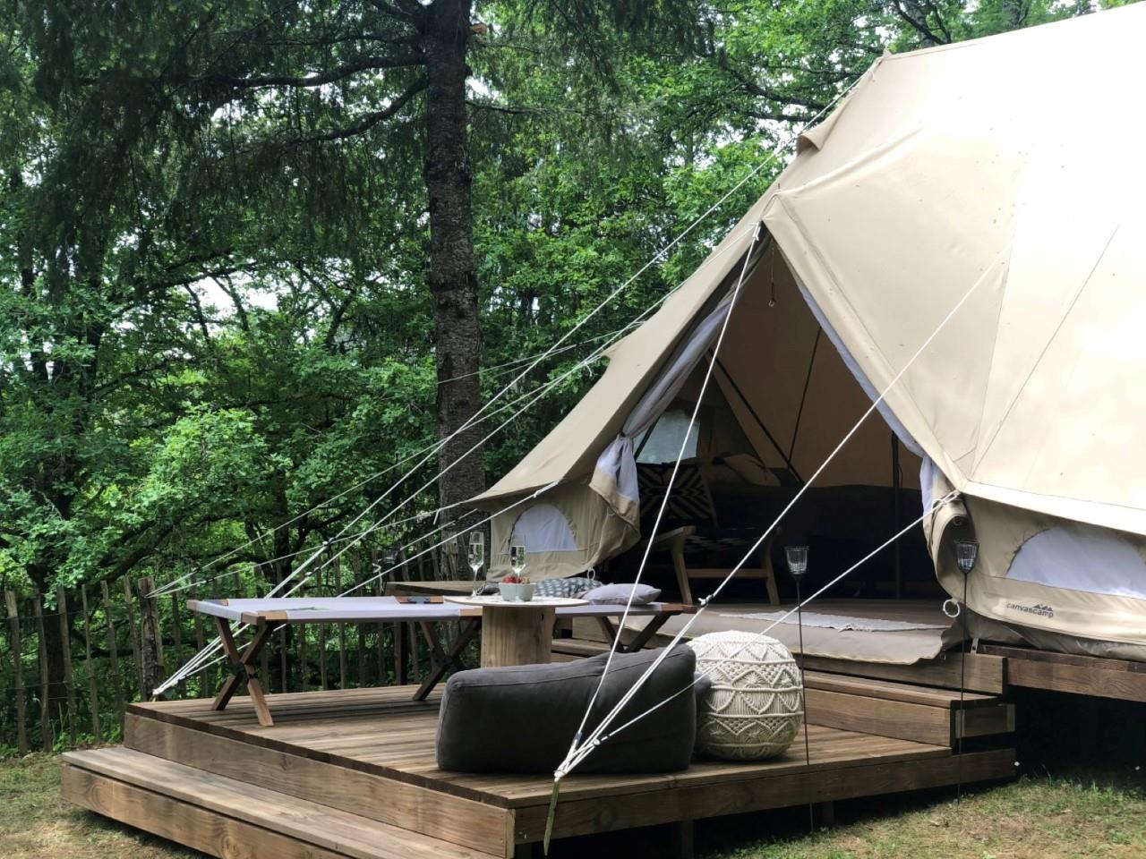 Location - Tente Glamping Sans Sdb - Camping Moulin de Chaules