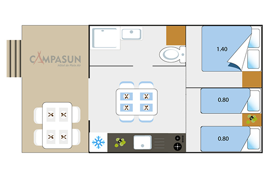 Location - Tente Lodge Aiguines - 26M² - Glamping - Campasun Camping International de Aups