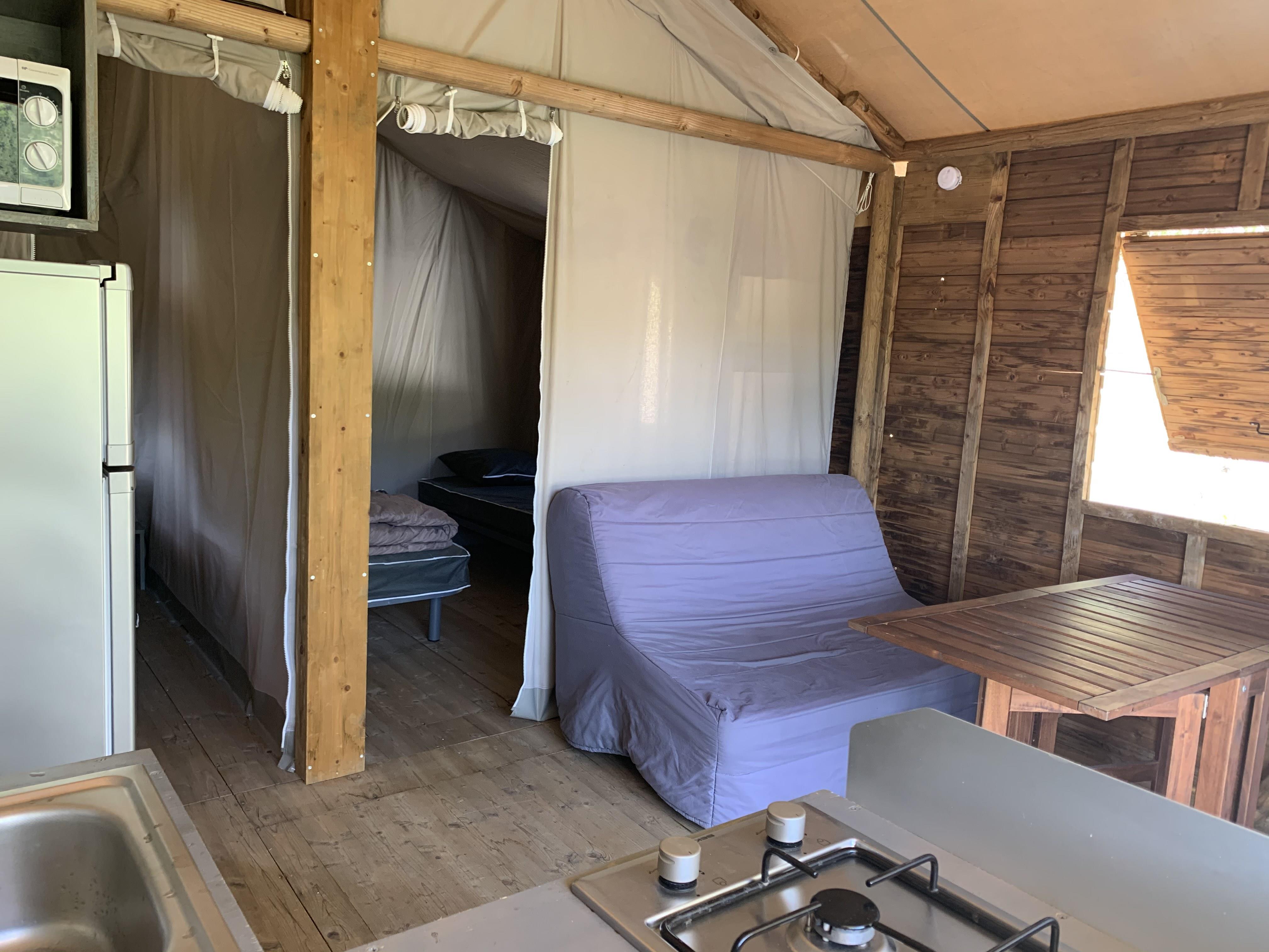Location - Cabane Lodge Sur Pilotis 34M² 2 Chambres Dont Terrasse Couverte 10M² - Flower Camping Le Clot du Jay