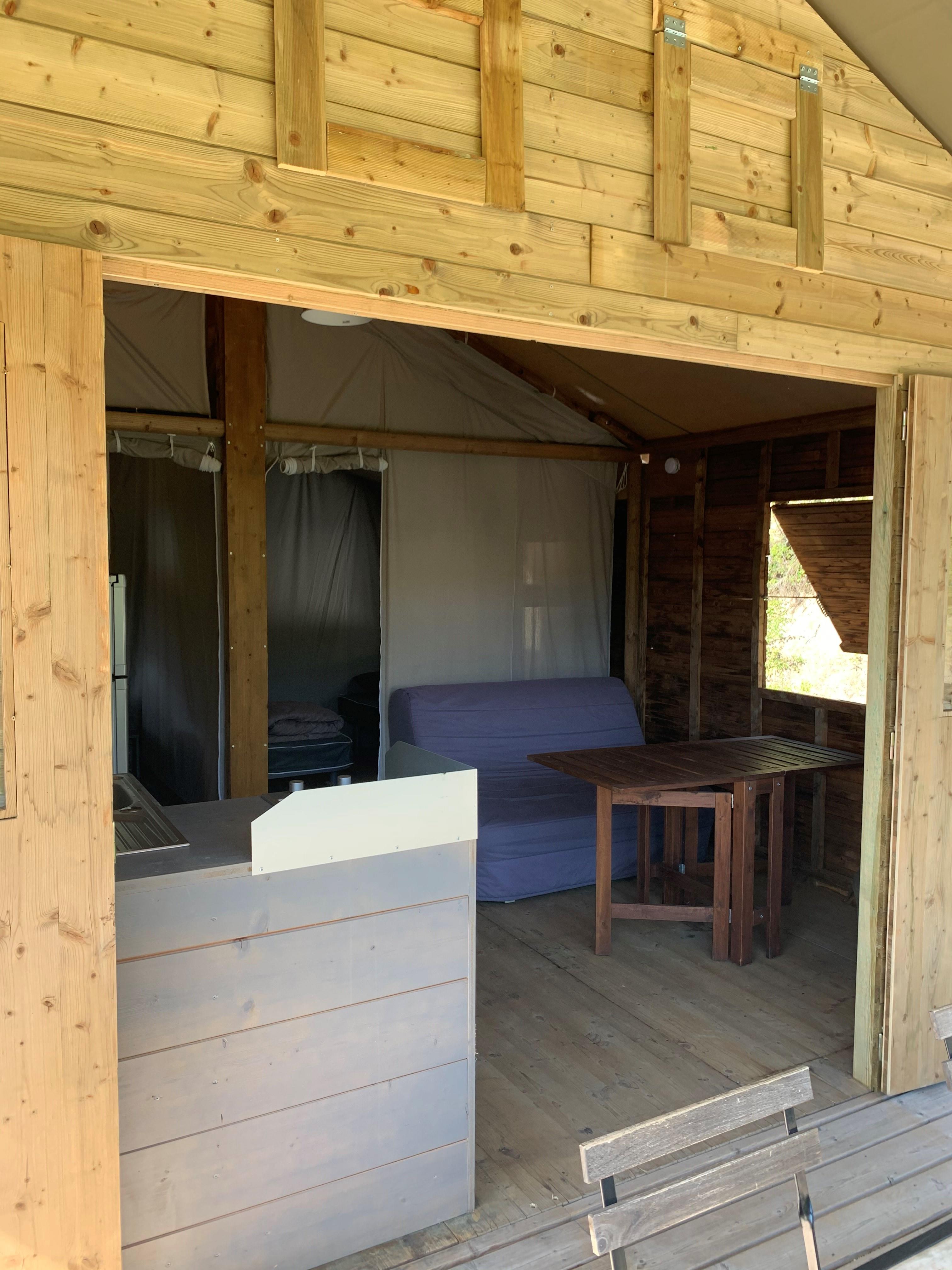 Location - Cabane Lodge Sur Pilotis 34M² 2 Chambres Dont Terrasse Couverte 10M² - Flower Camping Le Clot du Jay