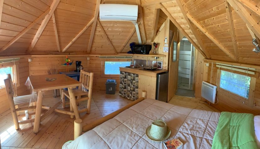 Location - Kota 2 Pers. - 1 Lit Double - Avec Wc Et Sdb - Camping L'Étang du Pays Blanc