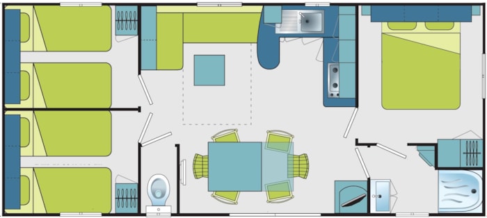 Mobil-Home Premium 35M² (3 Chambres) Côté Étang