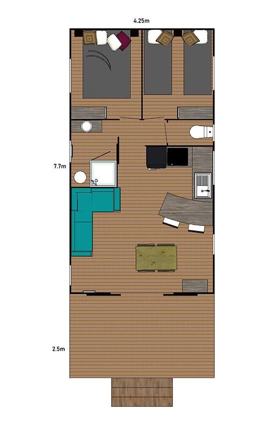 Eco-Lodge Vip 32M², 2 Bedrooms, 1 Bathroom (Beds Made On Arrival, No Extra Charge)