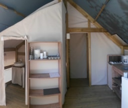 Location - Lodge - Tente Sahari 25M² - 2 Chambres Avec Sanitaires - Camping La Grangeonne