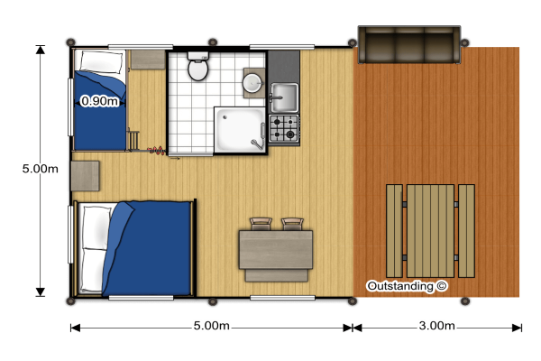 Location - Tente Safari, 4 Personnes Avec Sanitaires Privatifs. - CAMPING LE CLOS BOUYSSAC