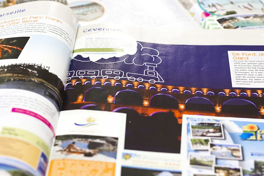 Visuels pages intérieures magazine Kindercampings