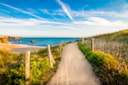 Camping am Meer Sandiger Weg an den Strand in Quiberon, Bretagne, Frankreich