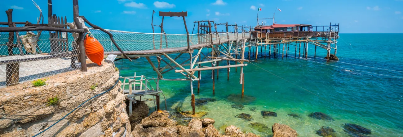 Costa dei Trabocchi in der Provinz Chieti in den Abruzzen in Mittelitalien