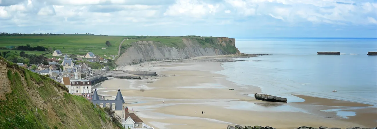Colleville-sur-Mer an der Küste der Normandie in Frankreich