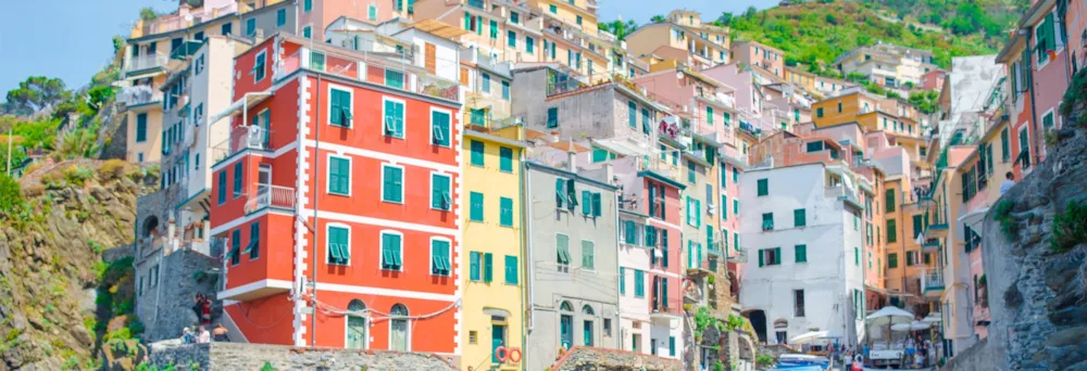 Kulisse von Riomaggiore in Cinque Terre in Ligurien, Italien