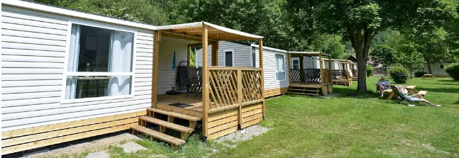 Ansicht eines Mobilheims auf Drau Camping Sachsenburg