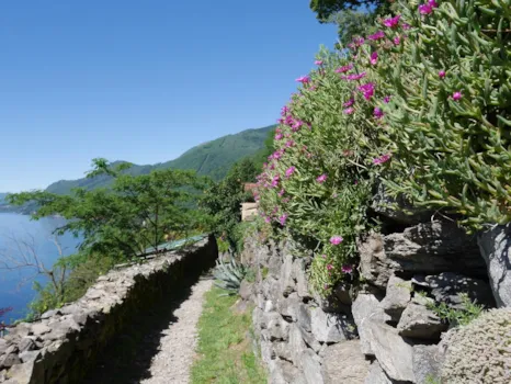 Der Lago Maggiore von der Via delle Genti aus gesehen, einem Wanderweg, der Cannero mit Cannobio verbindet.