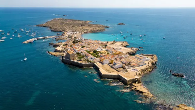 Luftaufnahme der Isla de Tabarca, Spanien, Alicante