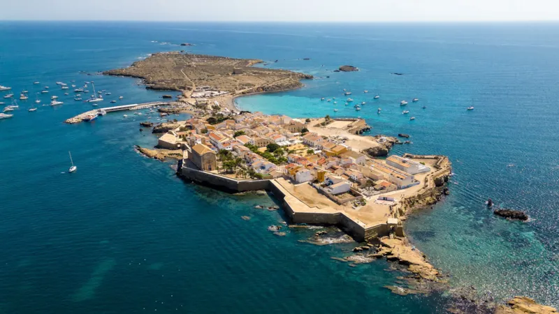 Luftaufnahme der Isla de Tabarca, Spanien, Alicante