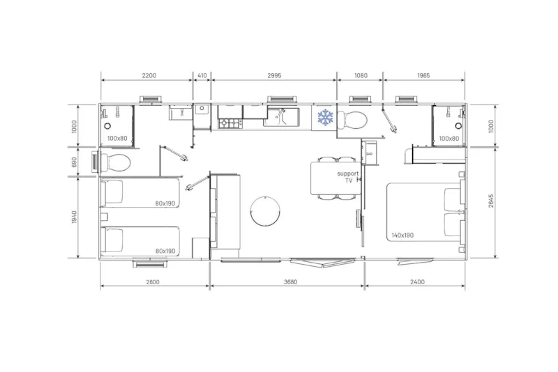 Mobil Home Ciela Privilège - 2 Chambres - 2 Salles De Bain - Barbecue