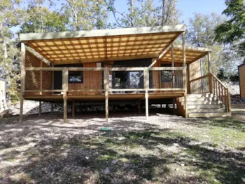 Mietunterkunft - Mobilheim Exklusiv - 2 Schlafzimmer - 2 Badezimmer - Camping Domaine de la Faurie 