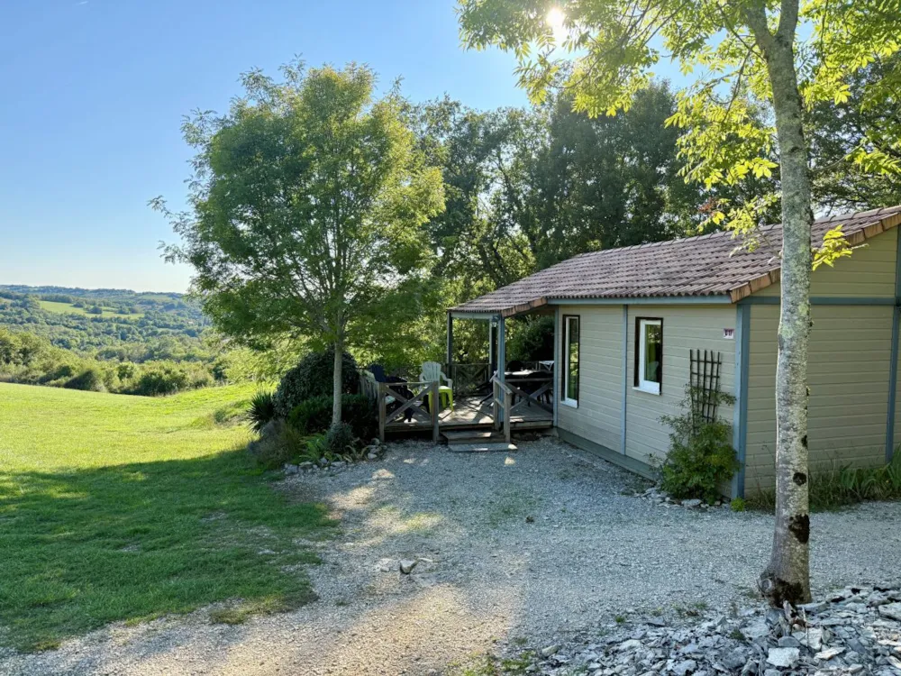 Location - Chalet Confort - 2 Chambres - Vue Vallée - Camping Domaine de la Faurie 