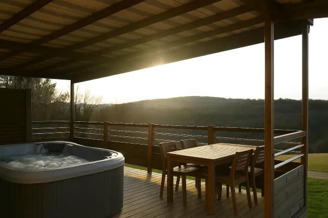 Mobil-Home Exclusif - 3 Chambres - Jacuzzi & Vue Vallée