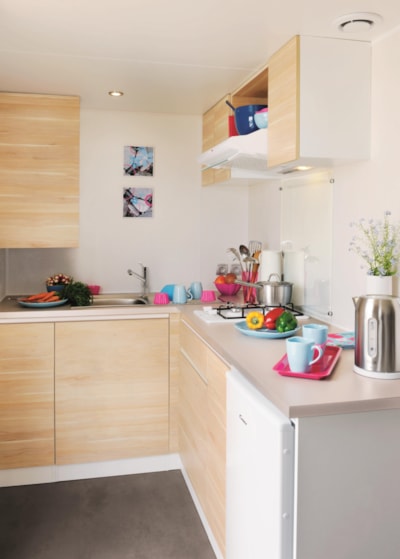 Mobile Home Standard 18m² 1 bedroom + Half-covered terrace + TV + CLIM